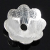 Sterling Silver Bead Caps, 925 Sterling Silver, Flower, plated, textured Approx 1mm 