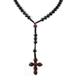 Woven Ball ожерелья моды, Восковой шнур, с Магнитный гематит & Кристаллы, с класс горный хрусталь & со стразами 10mm, длина:27.5 дюймовый, продается Strand