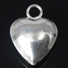 Sterling Silver Heart Pendants, 925 Sterling Silver, plated Approx 2.3mm 