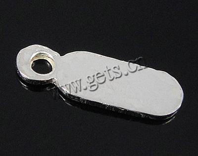 Sterling Silver Tag, 925 Sterling Silver, Rectangle, plated, Customized, more colors for choice, 2.5x7.8x0.5mm, Hole:Approx 1mm, Sold By PC