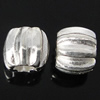 Sterling Silber Wellpappe Perlen, 925 Sterling Silber, Trommel, plattiert, keine, 3.2x3.8mm, Bohrung:ca. 1.5mm, verkauft von PC
