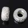 Sterling Silber Sternenstaub Perlen, 925 Sterling Silber, Rondell, plattiert, Falten, keine, 6x3mm, Bohrung:ca. 2.5mm, verkauft von PC