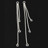 Sterling Silver Earring Drop Component, 925 Sterling Silver, plated 62.5mm, 0.8mm Approx 1.5, 2.2mm 