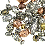 Perles en plastique de la BCC, plastique revêtu de cuivre, Placage, couleurs mélangées, sans nickel, 8-40mm Environ 1.5-5mm, Vendu par kg