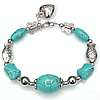 Zinc Alloy Turquoise Bracelets, with turquoise, word love, plated, charm bracelet, 4-20mm Inch 
