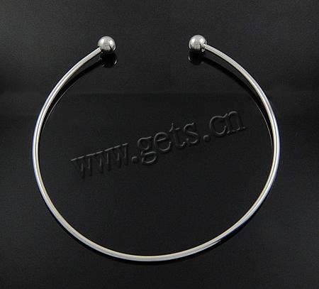 European Ball End Cuff Necklace, Stainless Steel, different size for choice, original color, Length:14 Inch, Sold By PC