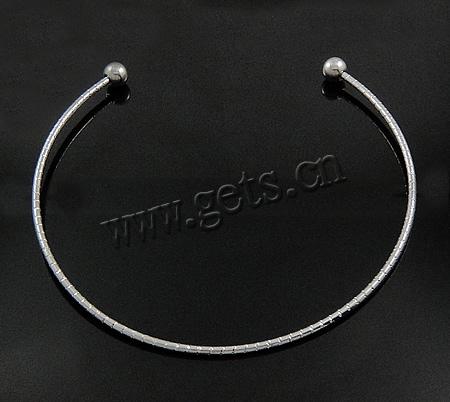 European Ball End Cuff Necklace, Stainless Steel, different size for choice, original color, Length:16 Inch, Sold By PC