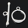 Sterling Silver Toggle Clasp, 925 Sterling Silver, Round, plated, single-strand Approx 2, 2.5mm 