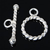 Sterling Silver Toggle Clasp, 925 Sterling Silver, Twist, plated, single-strand Approx 2.3mm 