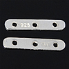 スターリング シルバー スペーサー バー, 92.5％純度シルバー, メッキ, 3連, 無色 穴:約 0.8mm, 売り手 パソコン