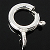 Broche de anillo de primavera de plata del rey, plata de ley 925, chapado, más colores para la opción, 7.5x5x1mm, agujero:aproximado 1.4mm, Vendido por UD