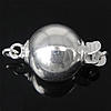 Sterling Silver Box Clasp, 925 Sterling Silver, Round, plated, smooth & single-strand 10mm Approx 1.8, 2.2mm 