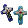 Filigree Cloisonne Beads, with flower pattern & mixed Approx 1mm 