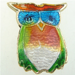 Smooth Cloisonne Beads, Owl Approx about 1mm 