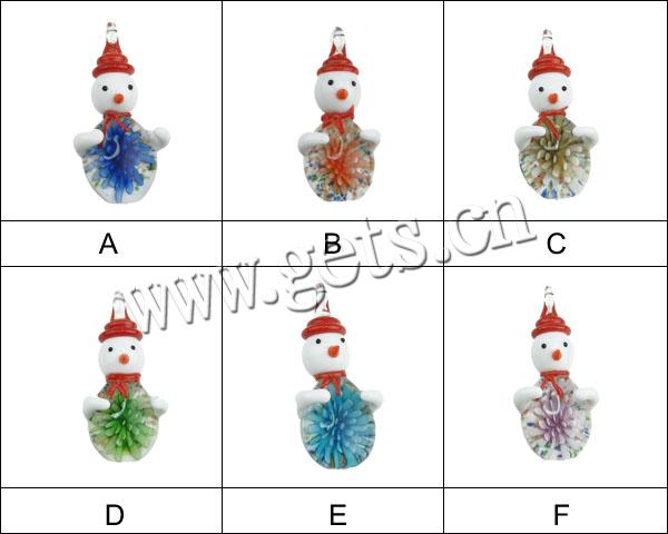 Christmas Lampwork Pendants, Character, gold sand & inner flower, more colors for choice, 28x47x12mm, Hole:Approx 6mm, Sold By PC