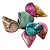 Natural Freshwater Shell Beads, Teardrop, multi-colored, 31~37x22~28x9~12mm Approx 1.5mm 