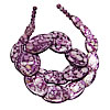 Perla de concha pintada, Nácar, Óvalo, barnizado, Púrpura, 10~25x20~35x4mm, agujero:aproximado 1mm, longitud:aproximado 15 Inch, aproximado 19PCs/Sarta, Vendido por Sarta