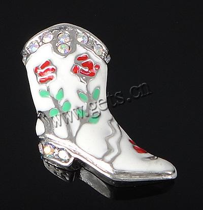 Zinc Alloy Shoes Pendants, with Rhinestone & enamel, enamel, more colors for choice, cadmium free, 19x25x5mm, Hole:Approx 5x3mm, Sold By PC