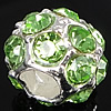 Мяч Rhinestone Spacer, Кристаллы, с цинковый сплав, Трубка, не содержит никель, свинец отверстие:Приблизительно 4.5mm, продается PC