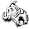 Zinc Alloy Animal Pendants, Elephant, plated lead & nickel free, Grade A Approx approx 2mm 