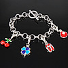 Zinc Alloy Iron Chain Bracelets, with Iron, plated, enamel 6-13x28-32mm Approx 8 Inch 