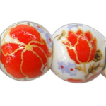 Aufkleber Porzellan Perlen, rund, verschiedene Größen vorhanden & mit Blumenmuster, 500PCs/Tasche, verkauft von Tasche
