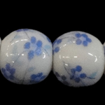 Blue and White Porcelain Beads, Round, decal 