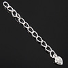 Sterling Silver Extender Chain, 925 Sterling Silver, Heart, plated Approx 2 Inch 