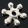 Sterling Silber Spacer Perlen, 925 Sterling Silber, Blume, plattiert, 6 Blumenblätter, keine, 6.5x6.5x1.5mm, Bohrung:ca. 1.5mm, verkauft von PC