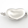 Sterling Silver Box Clasp, 925 Sterling Silver, Heart, plated, smooth & single-strand Approx 2mm 