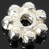 Sterling Silber Spacer Perlen, 925 Sterling Silber, Blume, plattiert, keine, 4.7x4.7x1.5mm, Bohrung:ca. 1.3mm, verkauft von PC