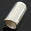 Sterling Silver End Caps, 925 Sterling Silver, Tube, plated Approx 2mm 