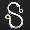 Sterling Silver S Hook Clasp, 925 Sterling Silver, plated, smooth Approx 1.8mm 