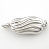 Sterling Silver Box Clasp, 925 Sterling Silver, Rectangle, plated, single-strand & corrugated Approx 2.2mm 