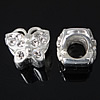 Rhinestone Sterling Silver European Beads, with 925 Sterling Silver, Butterfly, plated, without troll Approx 4.5mm 