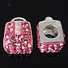 Rhinestone Sterling Silver European Beads, with 925 Sterling Silver, Handbag, plated, without troll Approx 4.5mm 
