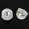 925 Sterling Silber Spannung Ohrmutter, plattiert, keine, 6x5x3mm, Bohrung:ca. 1.2mm, verkauft von Paar