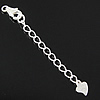 Sterling Silver Extender Chain, 925 Sterling Silver, Heart, plated Approx 2mm Approx 2 Inch 