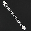 Sterling Silver Extender Chain, 925 Sterling Silver, Heart, plated Approx 2.2mm Approx 2 Inch 