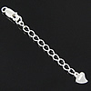Sterling Silver Extender Chain, 925 Sterling Silver, Heart, plated Approx 1.8mm Approx 2 Inch 