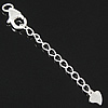 Sterling Silver Extender Chain, 925 Sterling Silver, Heart, plated Approx 2.5mm Approx 2.1 Inch 
