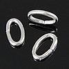 Sägeschnitt Edelstahl Closed Sprung-Ring, 304 Edelstahl, flachoval, originale Farbe, 5x4x0.8mm, 10000PCs/Tasche, verkauft von Tasche