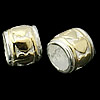 Бусины Пандора из стерлингового серебра, Серебро 925 пробы, Цилиндрическая форма, Другое покрытие, с рисунками сердца & без Тролль & двухцветный отверстие:Приблизительно 5.5mm продается PC