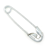 Iron Safety Pin, platinum color plated 
