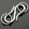 Sterling Silver S Hook Clasp, 925 Sterling Silver, plated, smooth Approx 3.5mm 