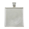 Zinc Alloy Pendant Cabochon Setting, Square, plated nickel, lead & cadmium free Approx 