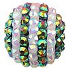 Harz Strass Perlen, rund, mit Blumenmuster, keine, 22mm, Bohrung:ca. 3mm, verkauft von PC