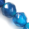 Perle Agate bleue naturelle, Rond, facettes, 3mm Environ 0.5mm Environ 15 pouce, Environ Vendu par brin