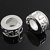 Sterling Silver European Beads, 925 Sterling Silver, Tube, plated, without troll Approx 4.5mm 