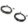 Rhinestone Woven Ball Bracelets, Nylon Cord, with Hematite & Crystal & Zinc Alloy, plated, adjustable & faceted & with rhinestone 10mm Approx 6-10 Inch 